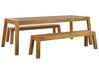 Zestaw ogrodowy akacjowy stół i ławki jasne drewno LIVORNO_796728