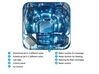 Square Hot Tub with LED Blue TULAROSA_820188