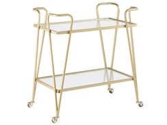 Kultainen tarjoiluvaunu lasitasolla NOTI Kultainen tarjoiluvaunu lasitasolla NOTI