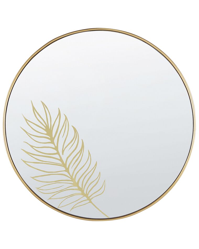 Specchio da parete ø 57 cm in color oro SAUVIE_904190