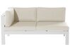 5 Seater Aluminum Garden Corner Sofa Set White with Cushions Beige MESSINA_863193