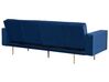 Třímístná rozkládací sametová pohovka v námořnické modré VISNES_730080