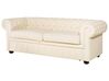 3 Seater Leather Sofa Cream CHESTERFIELD_539824