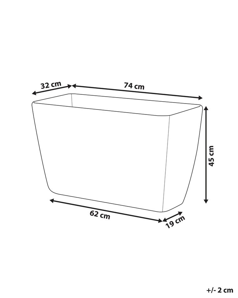 Doniczka 74 X 32 X 45 Cm Szara BARIS Beliani pl doniczka-74-x-32-x-45-cm-szara-baris-beliani-pl