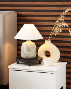 Pöytävalaisin keraaminen harmaa CANELLES Pöytävalaisin keraaminen harmaa CANELLES