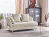 Left Hand Fabric Chaise Lounge with Storage Beige MERI II_881246