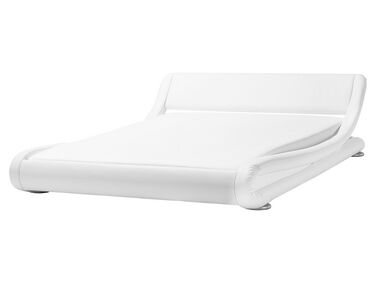 Vodná posteľ z umelej kože 160 x 200 cm biela AVIGNON