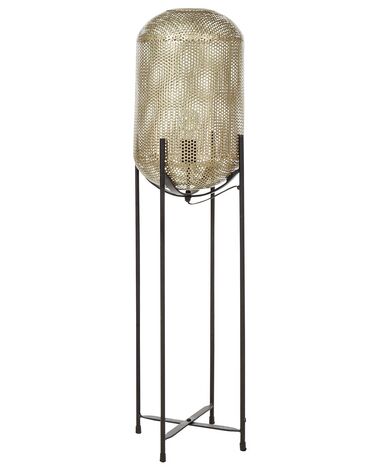Stehlampe Metall messing / schwarz 107 cm oval Gitter-Design KAMINI