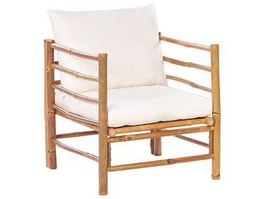 Fotel ogrodowy bambusowy złamana biel CERRETO