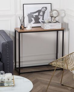 Konsolipöytä tumma puu/musta DELANO