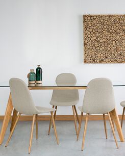 Tuoli kangas vaalea beige 2 kpl BRUCE