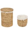 Set of 2 Water Hyacinth Baskets Light DANANG_886439