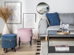 Rahi sametti säilytystila vaaleanpunainen ⌀ 37 cm WENONA Rahi sametti säilytystila vaaleanpunainen ⌀ 37 cm WENONA