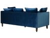 3 Seater Velvet Sofa Blue FENSTAD_734932