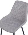 Conjunto de 2 sillas de comedor de piel sintética gris claro/negro MARIBEL_716398
