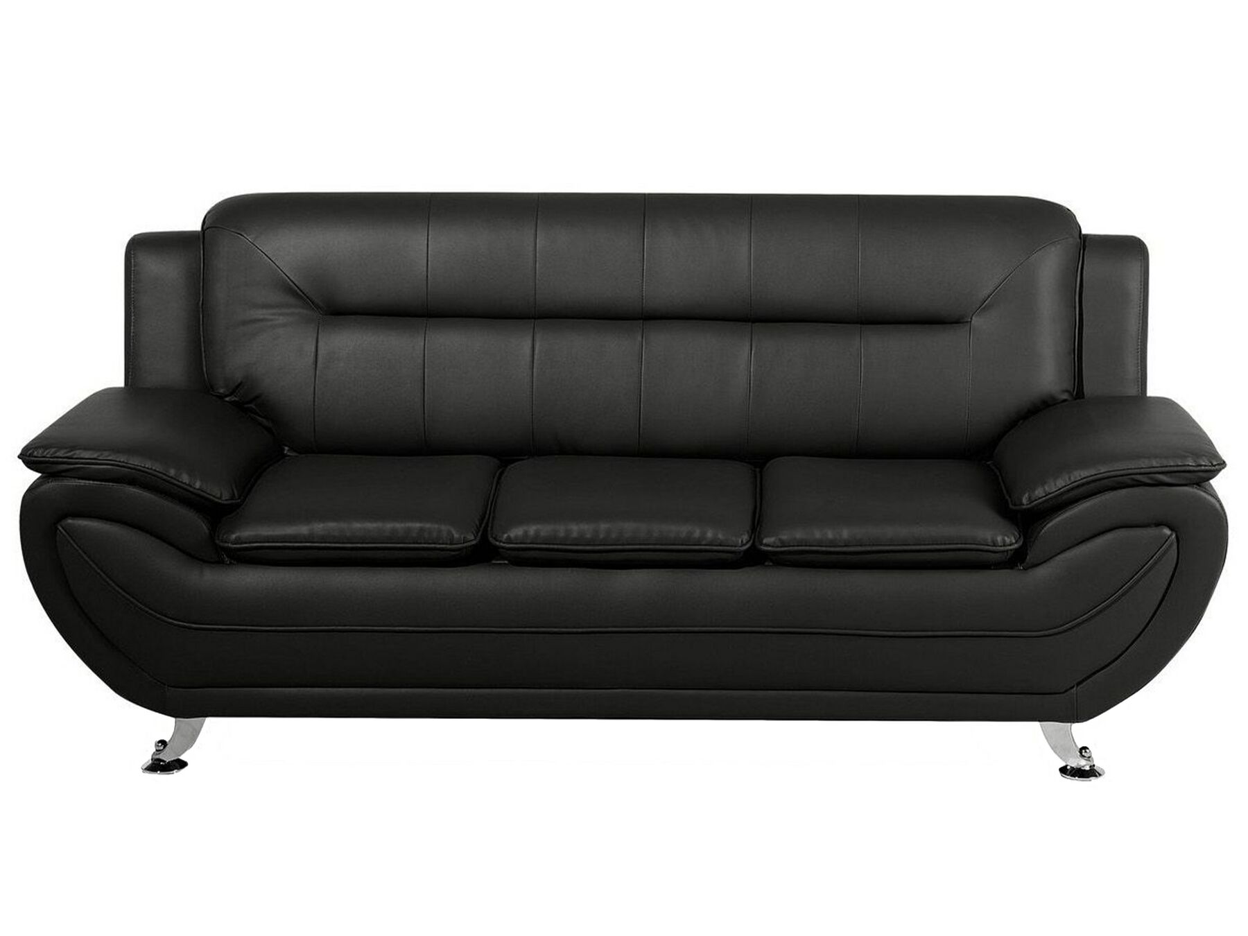 Conjunto de sofás de piel sintética 6 plazas negro LEIRA Beliani.es