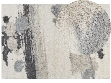 Teppich weiß / grau 160 x 230 cm Shaggy Langflor GORIS