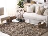 Leather Area Rug 160 x 230 cm Brown with Grey MUT_816188