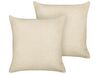 Set of 2 Boucle Cushions 45 x 45 cm Beige LEUZEA_903317