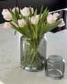 Set of 2 Glass Decorative Vases 20/11 cm Grey RASAM_913630