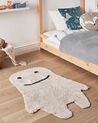 Kinderteppich aus Baumwolle mit Gespenstermotiv 70 x 100 cm Beige ZODI_907058