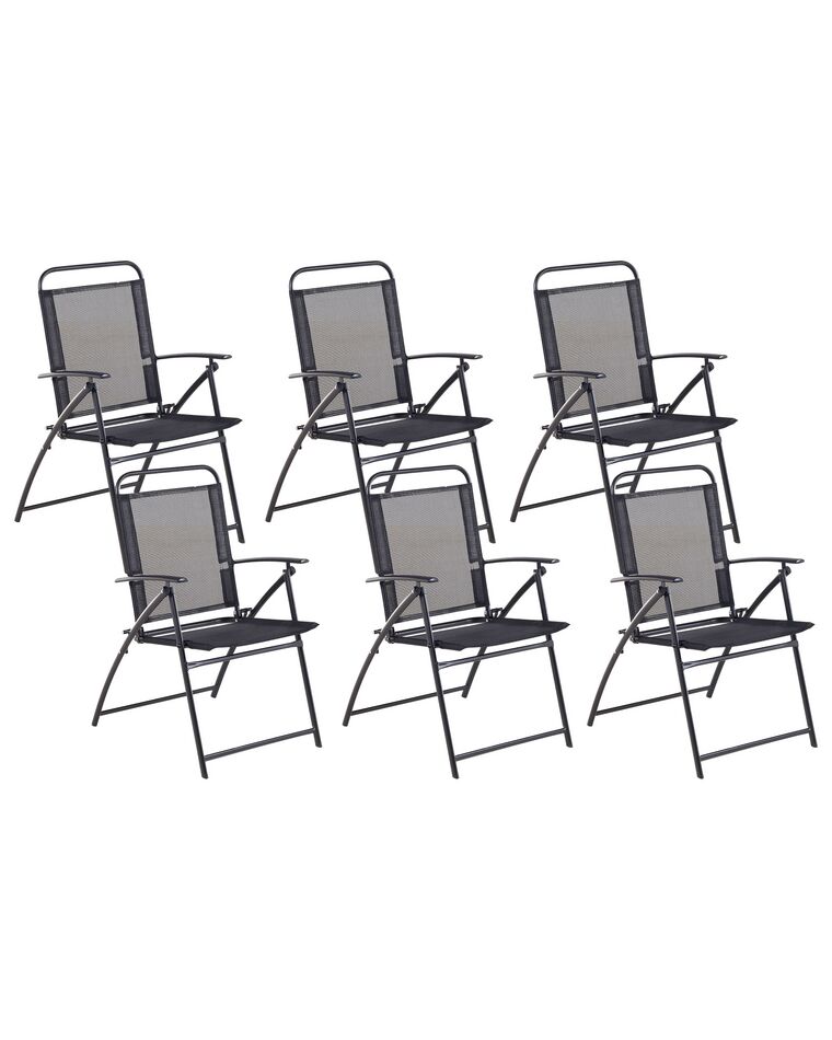 Set di 6 sedie da giardino acciaio nero LIVO_772151