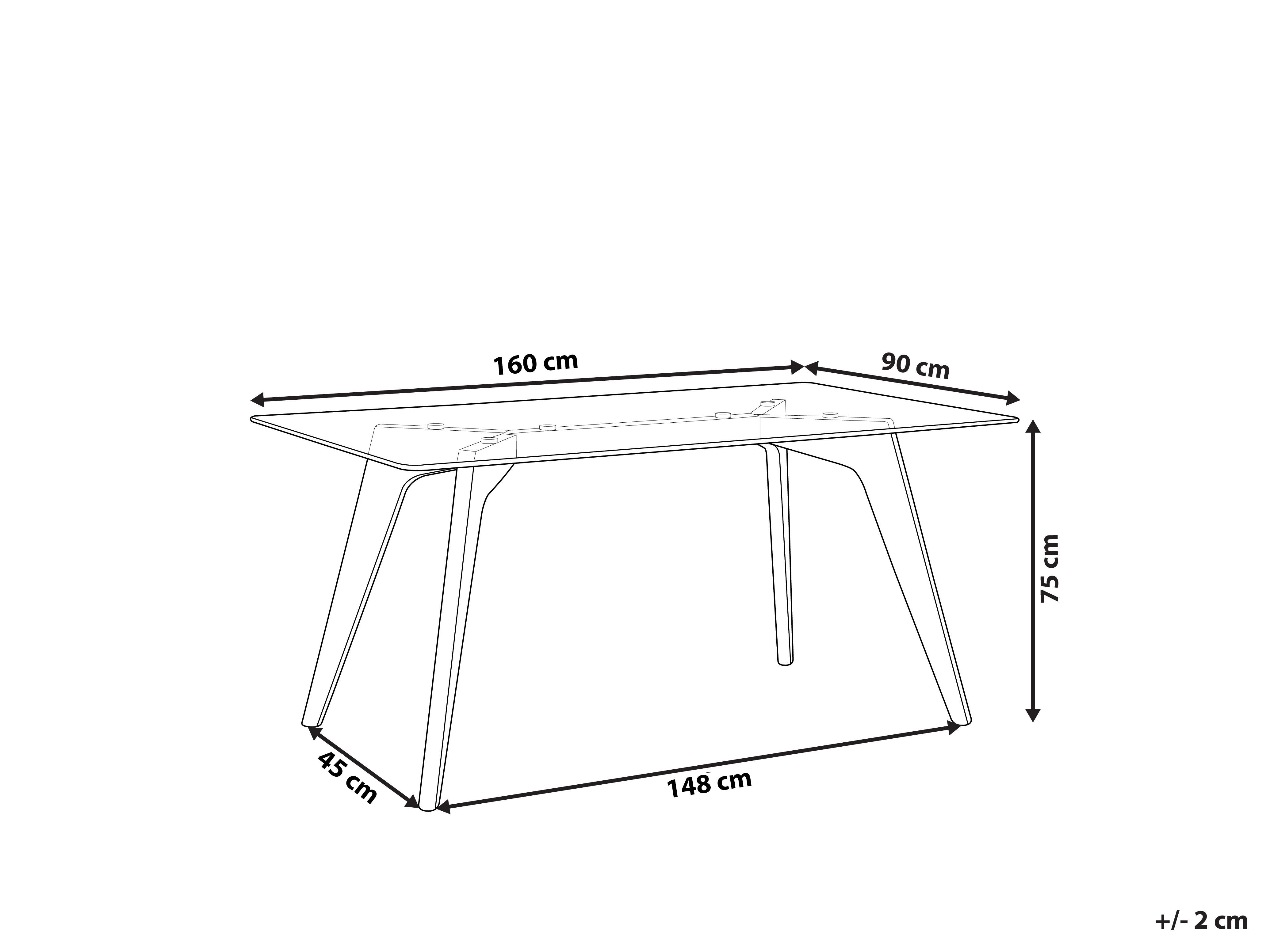 Glass Top Dining Table 160 x 90 cm HUDSON Beliani.co.uk