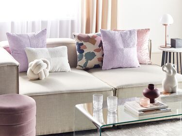 Set of 2 Corduroy Cushions 43 x 43 cm Violet MILLET