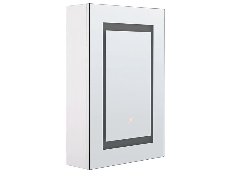Bathroom Wall Mounted Mirror Cabinet with LED White 40 x 60 cm MALASPINA_811289
