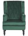 Velvet Armchair with Footstool Green SANDSET_776389