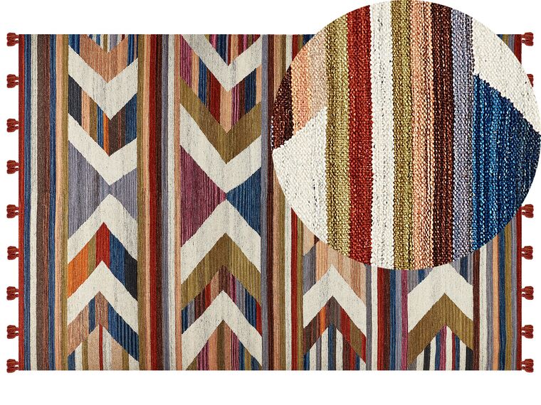 Tappeto kilim lana multicolore 200 x 300 cm MRGASHAT_858307