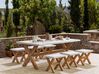 6 Seater Concrete Garden Dining Set White OLBIA_829740