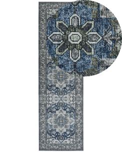 Matto kangas harmaa/sininen 60 x 200 cm KOTTAR