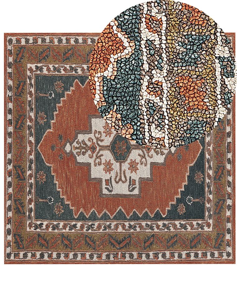 Teppich Wolle bunt 200 x 200 cm GELINKAYA_836900