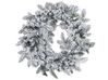 Weihnachtskranz weiß mit LED-Beleuchtung Schnee bedeckt ⌀ 70 cm SUNDO_813320