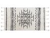 Teppich Baumwolle weiß / schwarz 80 x 150 cm Kurzflor KHOURIBGA_831350