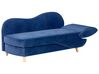 Chaise-longue à direita com arrumação em veludo azul marinho MERI II_914276