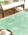 Venkovní koberec s motivem palmových listů světle zelený 120 x 180 cm KOTA_716073