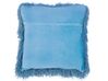Set of 2 Shaggy Cushions 45 x 45 cm Blue CIDE_801780
