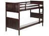 Dřevěná patrová postel s úložným prostorem 90 x 200 cm tmavé dřevo ALBON_877034