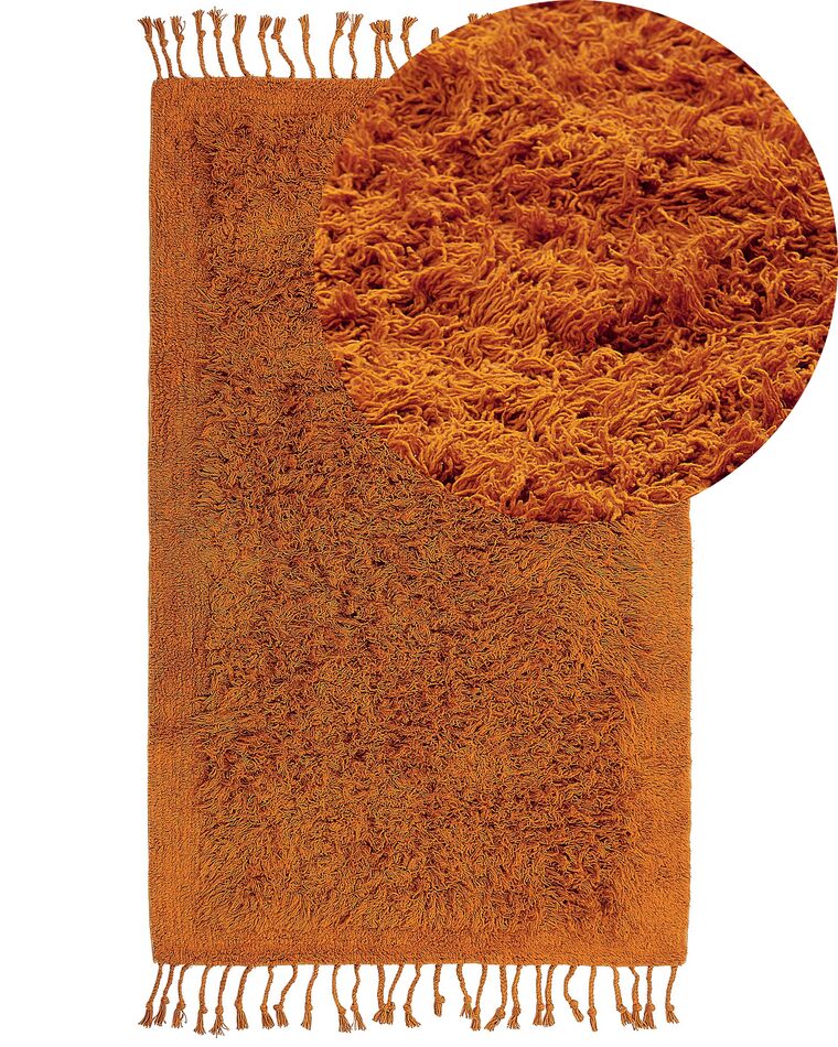 Vloerkleed katoen oranje 80 x 150 cm BITLIS_837621