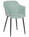Set of 2 Fabric Dining Chairs Mint Green ELIM_883601