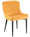 Set of 2 Velvet Dining Chairs Yellow SOLANO_752192