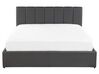 Bett Kunstleder grau mit Bettkasten hochklappbar 160 x 200 cm DREUX_793250