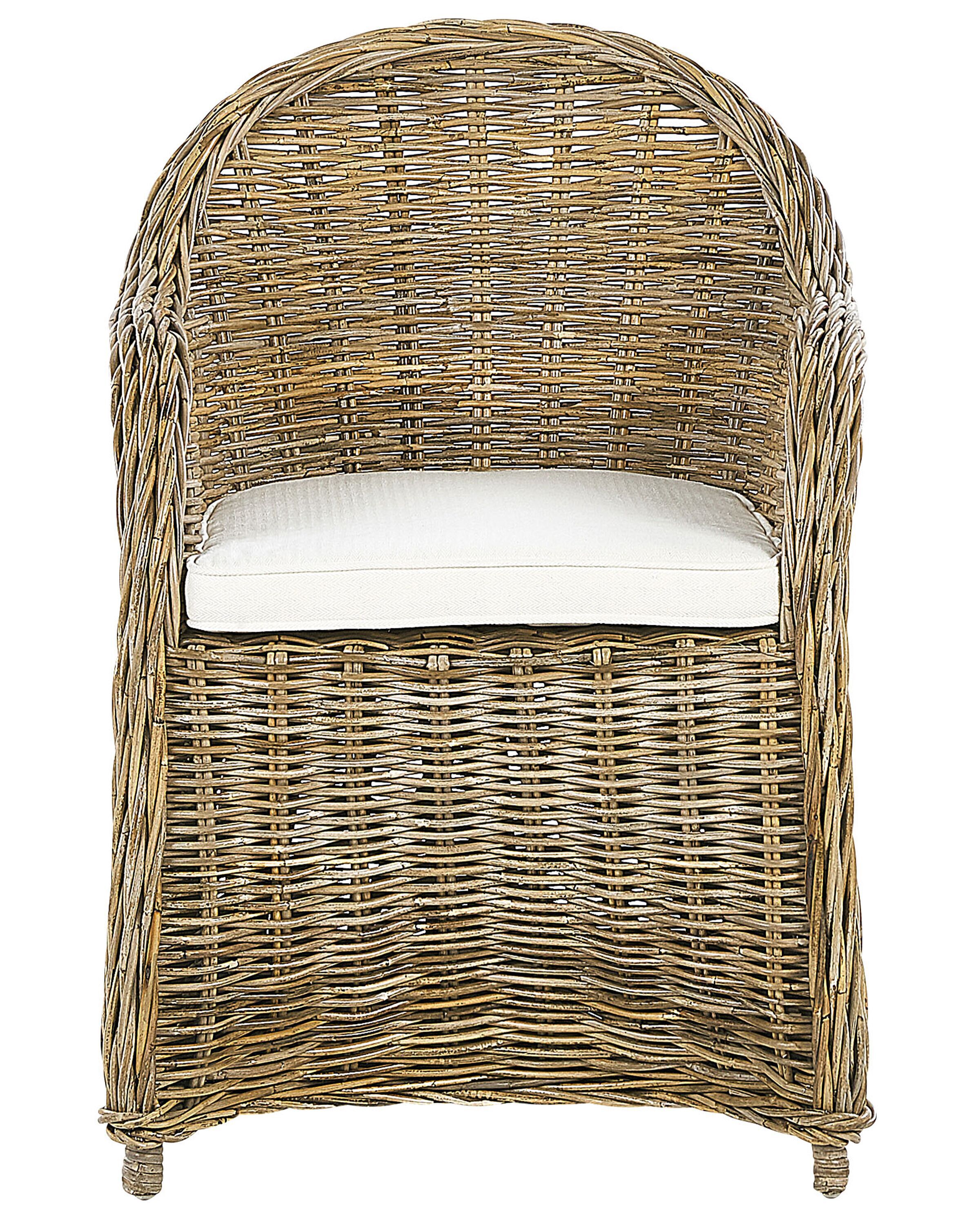 Poltrona da giardino rattan naturale con ottomana ARCILLE Poltrona da giardino rattan naturale con ottomana ARCILLE