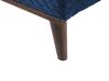 Cama con somier de terciopelo azul marino/madera oscura 160 x 200 cm BAYONNE_744053