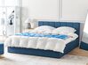Fabric EU King Size Ottoman Bed Blue DREUX_861094