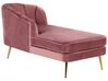 Chaise longue rechtszijdig fluweel roze ALLIER_870893