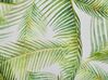 Gartenstuhl Akazienholz dunkelbraun Textil cremeweiß / hellgrün Palmenmotiv 2er Set CINE_819153