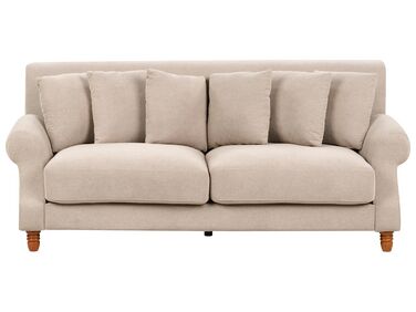 2 Seater Fabric Sofa Beige EIKE